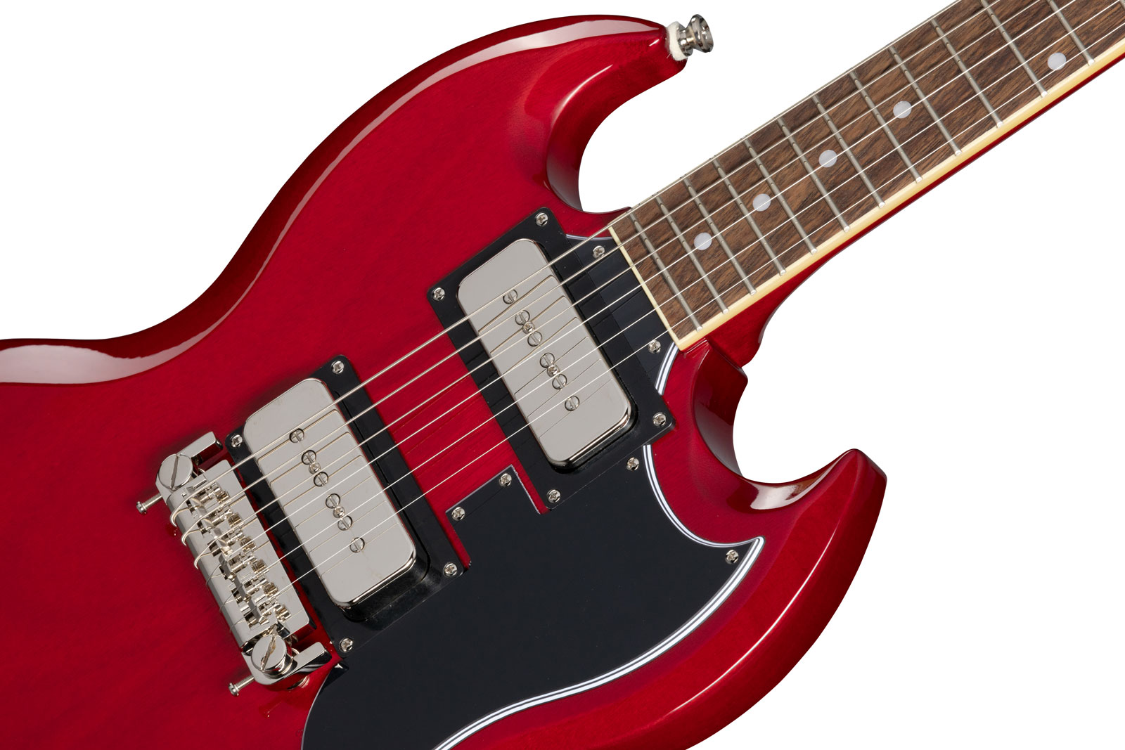 Epiphone Tony Iommi Sg Special Lh Signature Gaucher 2s P90 Ht Rw - Vintage Cherry - Linkshandige elektrische gitaar - Variation 3