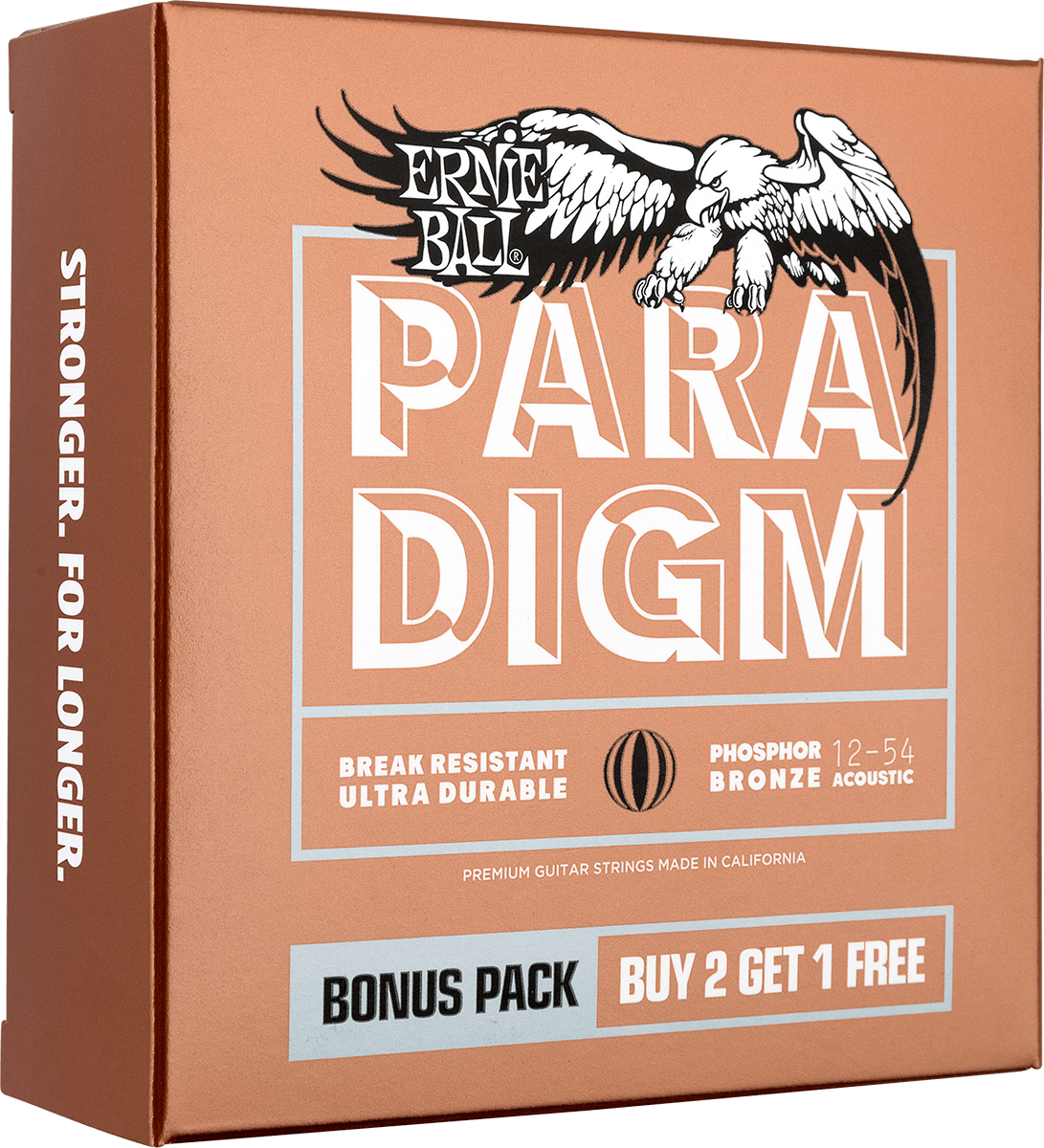 Ernie Ball Jeu De 6 Cordes Folk (3x Set) 3316 Paradigm Phosphor 12-54 - Westerngitaarsnaren - Variation 1