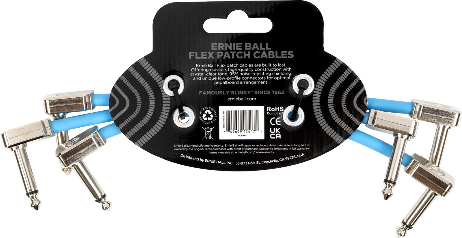 Ernie Ball CÂble De Patch Flex 15cm - Pack De 3 Bleu - Patch - Variation 1