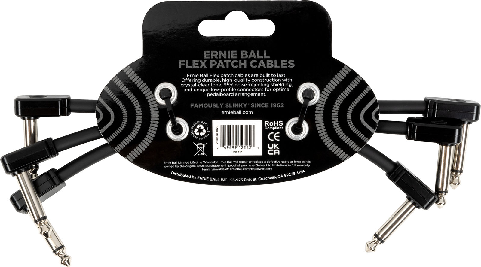 Ernie Ball CÂble De Patch Flex 15cm - Pack De 3 Noir - Patch - Variation 1