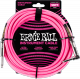 Cables instrument Gaine Tissée Jack/Jack Coudé 3m Rose Fluo