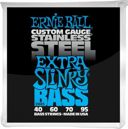 Ernie Ball Jeu De 4 Cordes Bass (4) 2845 Custom Gauge Stainless Steel Extra Slinky - Elektrische bassnaren - Main picture