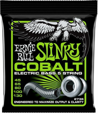 Ernie Ball Jeu De 5 Cordes Bass (5) 2736 Slinky Cobalt 45-130 - Elektrische bassnaren - Main picture