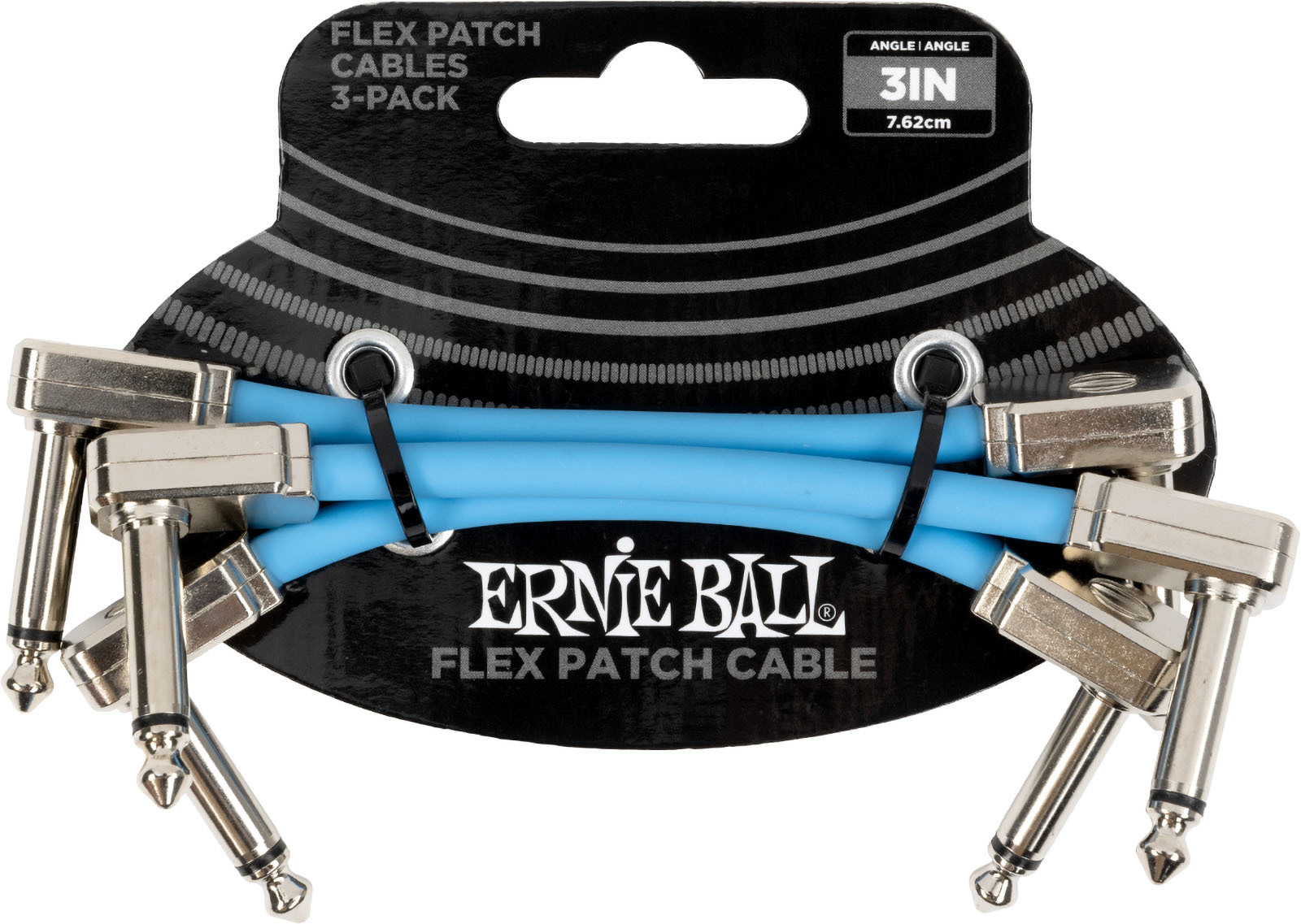 Ernie Ball CÂble De Patch Flex 7,5cm - Pack De 3 Bleu - Patch - Main picture