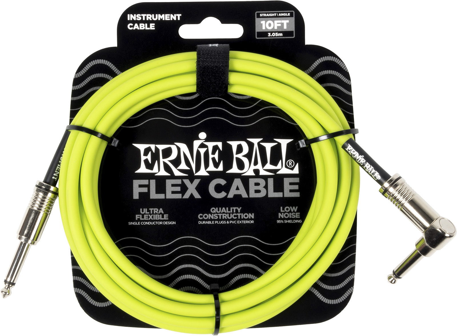 Ernie Ball Câble Instrument Flex Jack/jack Coudé 3m Vert - Kabel - Main picture