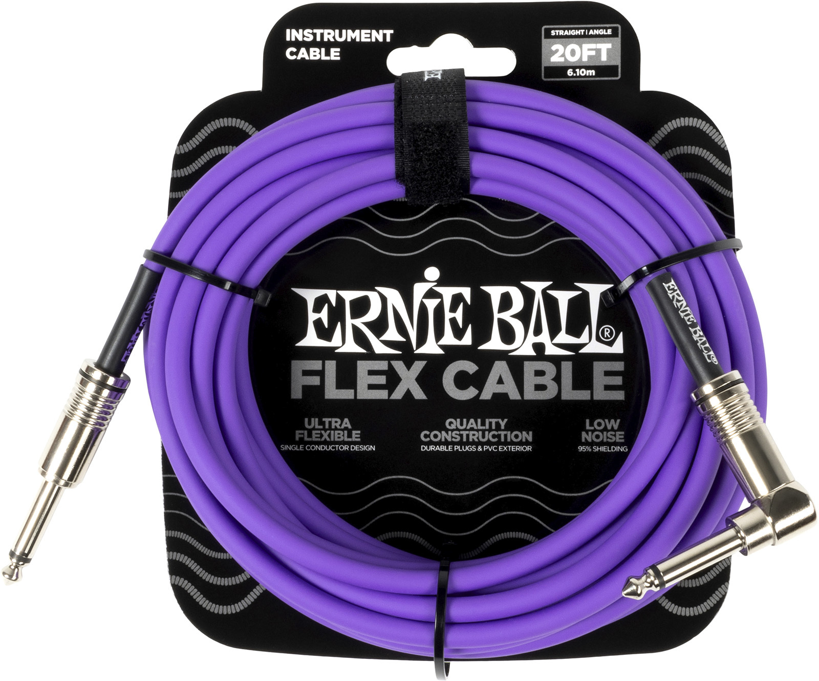 Ernie Ball Câble Instrument Flex Jack/jack Coudé 6m Violet - Kabel - Main picture