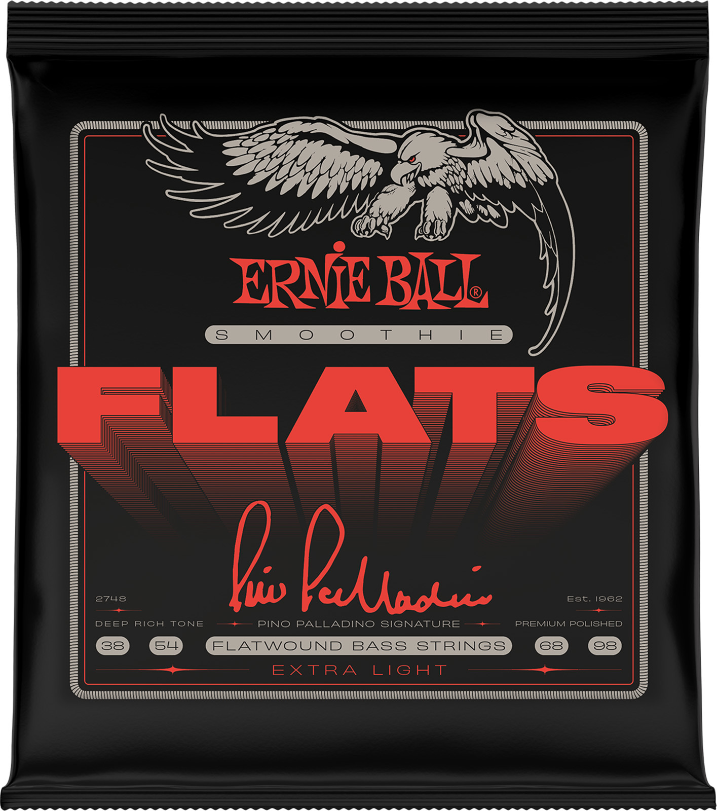 Ernie Ball Jeu De 4 Cordes Cordes Basse Filet Plat Signature Pino Palladino Extra Light 38-98 - Elektrische bassnaren - Main picture