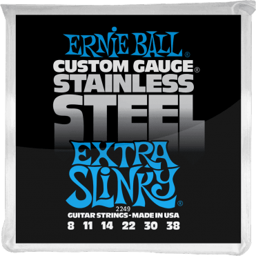 Ernie Ball Jeu De 6 Cordes Electric (6) 2249 Custom Gauge Stainless Steel Extra Slinky 8-38 - Elektrische gitaarsnaren - Main picture
