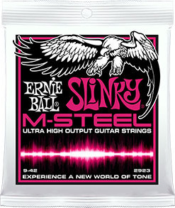 Ernie Ball Jeu De 6 Cordes Electric (6) 2923 Slinky M-steel High Output 9-42 - Elektrische gitaarsnaren - Main picture
