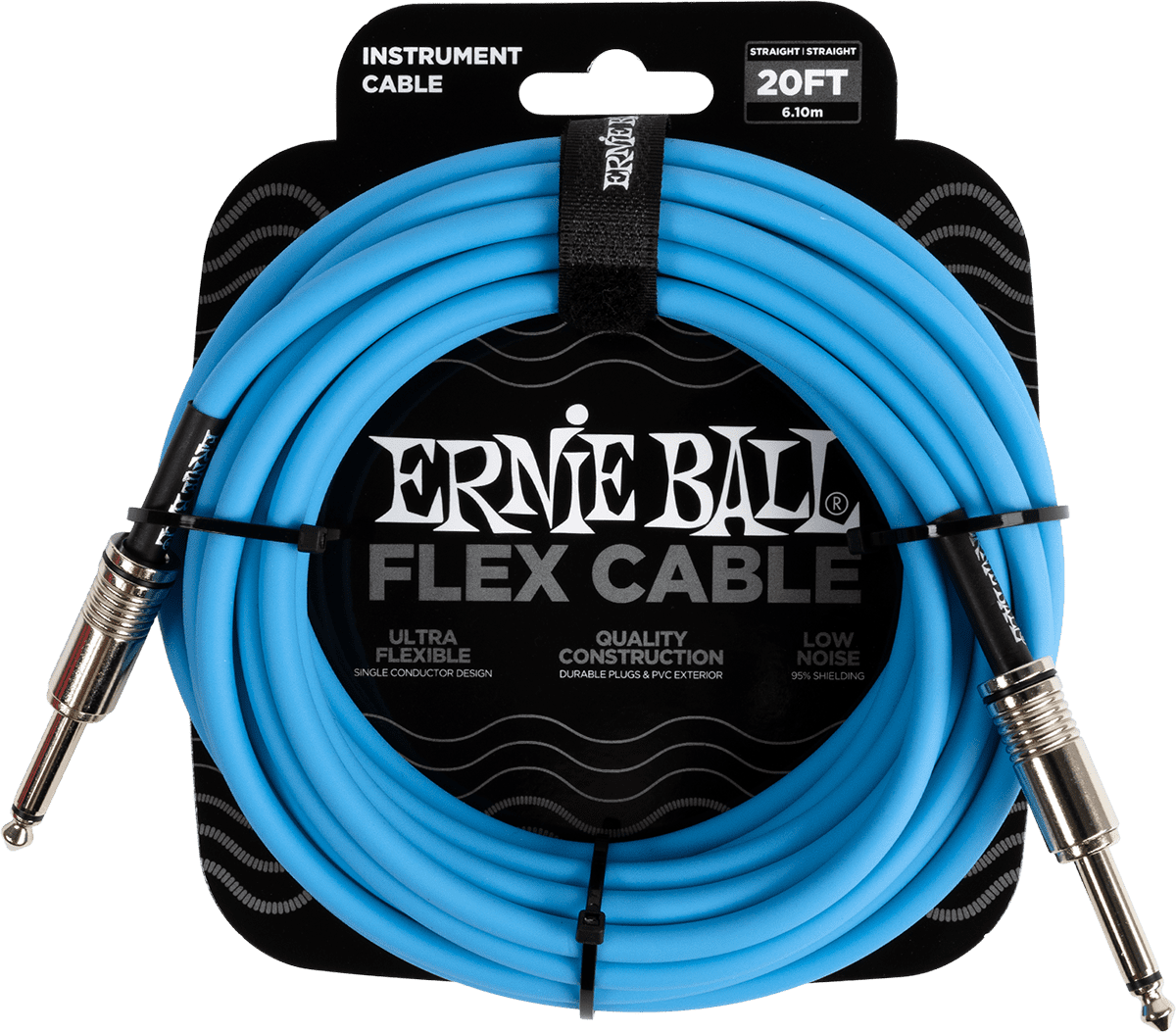 Ernie Ball Flex Cable Jack 6m - Bleu - Kabel - Main picture