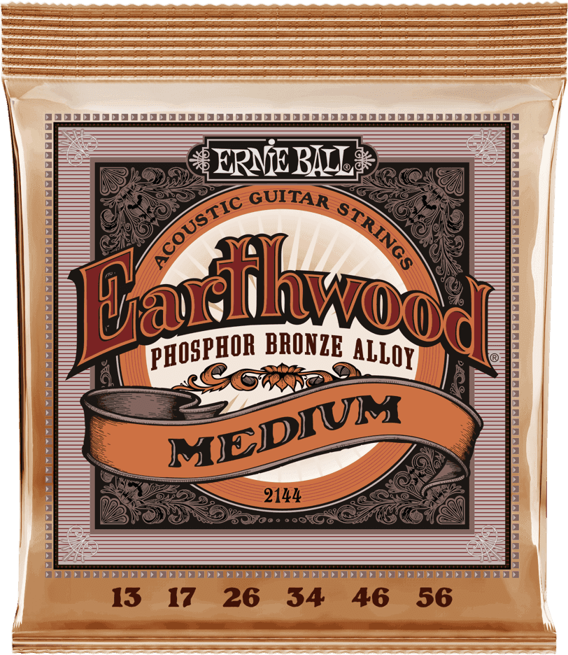 Ernie Ball Jeu De 6 Cordes Folk (6) 2144 Earthwood Phosphore Bronze Medium 13-56 - Westerngitaarsnaren - Main picture