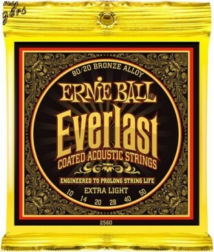 Ernie Ball Jeu De 6 Cordes Folk (6) 2560 Everlast Coated 80/20 Bronze Extra Light 10-50 - Westerngitaarsnaren - Main picture