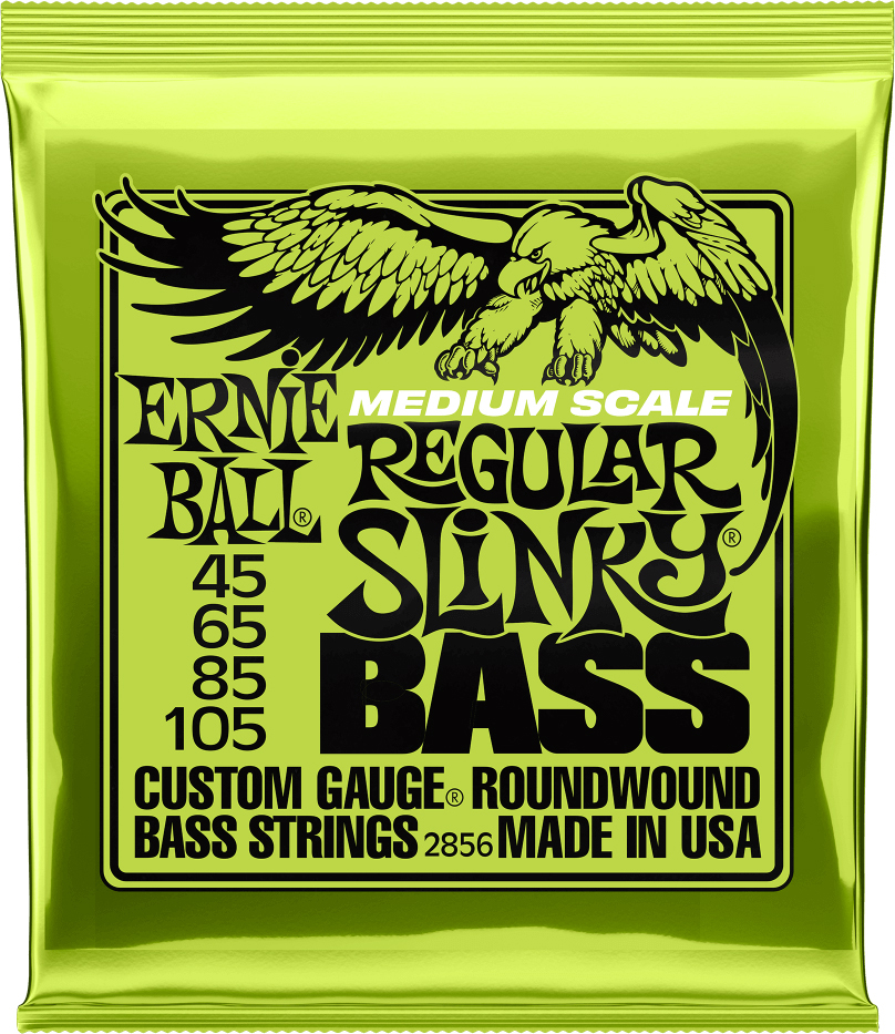 Ernie Ball P02856 Regular Slinky Nickel Wound Medium Scale Electric Bass 4c 45-105 - Elektrische bassnaren - Main picture