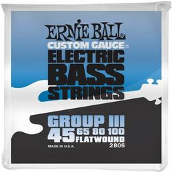 Elektrische bassnaren Ernie ball Bass 2806 Flatwound Group III 45-100 - Set van 4 snaren