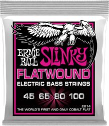 Elektrische bassnaren Ernie ball Bass (4) 2814 Slinky Flatwound 45-100 - Set van 4 snaren