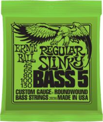 Elektrische bassnaren Ernie ball Bass (5) 2836 Regular Slinky 45-130 - 5-snarige set