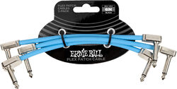 Patch Ernie ball Câble de patch Flex 15cm - Pack de 3 Bleu