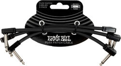 Patch Ernie ball Câble de patch Flex 15cm - Pack de 3 Noir