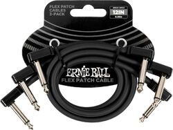 Patch Ernie ball Câble de patch Flex 30cm - Pack de 3 Noir