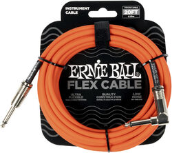 Kabel Ernie ball Flex instrument cable jack/jack angled 6m orange