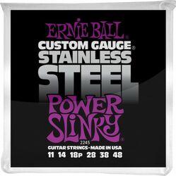 Elektrische gitaarsnaren Ernie ball Electric (6) 2245 Stainless Steel Power Slinky 11-48 - Snarenset