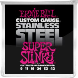 Elektrische gitaarsnaren Ernie ball Electric (6) 2248 Stainless Steel Super Slinky 9-46 - Snarenset