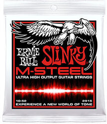 Elektrische gitaarsnaren Ernie ball Electric (6) 2915 Slinky M-Steel 10-52 - Snarenset