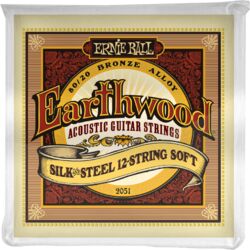 Westerngitaarsnaren  Ernie ball Folk (12) 2051 Earthwood Silk & Steel Soft 12-46 - 12-snarige set