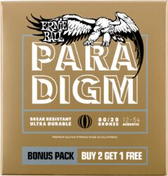 Westerngitaarsnaren  Ernie ball Folk 3326 Paradigm 80/20 12-54 (3x SET) - Snarenset