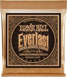 Westerngitaarsnaren  Ernie ball Folk (6) 2546 Everlast Coated Phosphor Bronze 12-54 - Snarenset