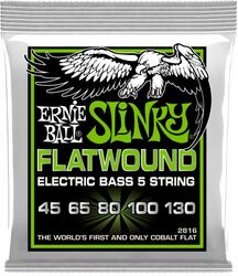 Elektrische bassnaren Ernie ball P02816 5-String Regular Slinky Flatwound Electric Bass Strings 45-130 - 5-snarige set