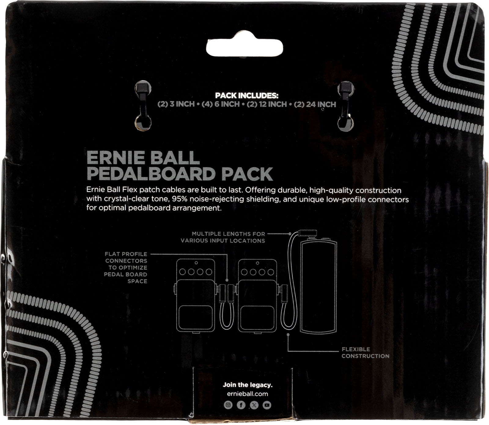 Ernie Ball Multipack CÂble De Pactch Flex - Noir - Patch - Variation 1