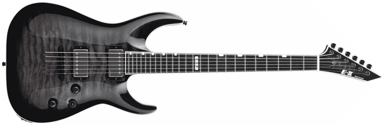 Esp E-ii Horizon Nt-ii Hh Emg Eb - See Thru Black - Elektrische gitaar in Str-vorm - Main picture