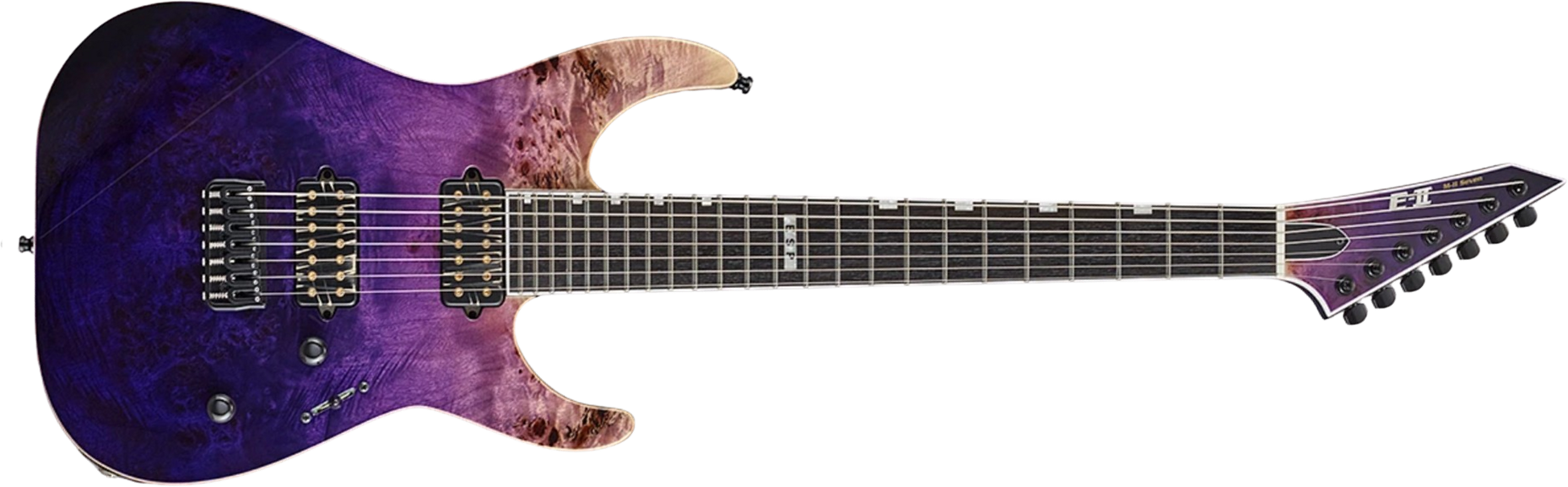 Esp E-ii M-ii 7c Ht Japon 2h Bare Knuckle Eb - Purple Natural Fade - Metalen elektrische gitaar - Main picture