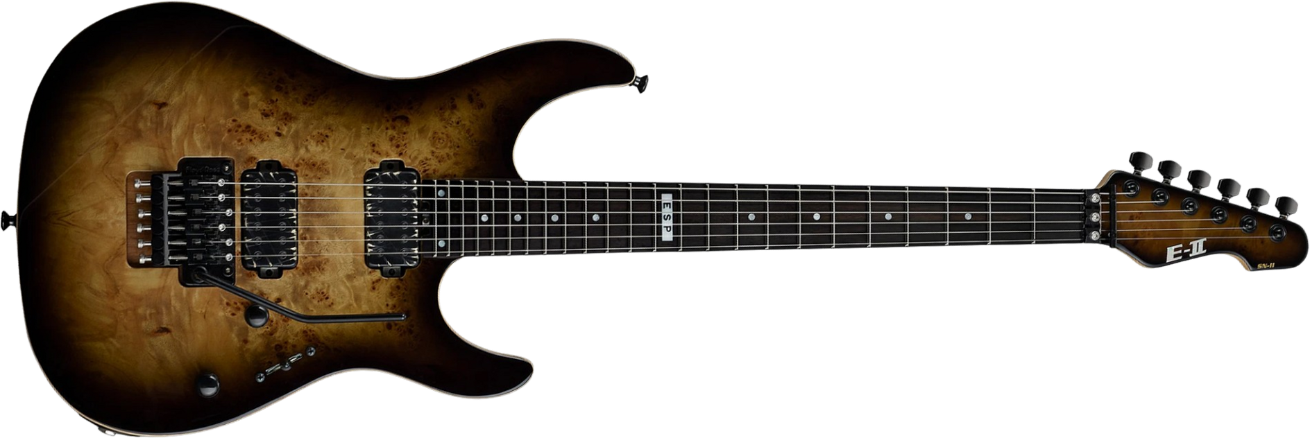 Esp E-ii Sn-ii Jap 2h Bare Knuckle Fr Eb - Nebula Black Burst - Metalen elektrische gitaar - Main picture