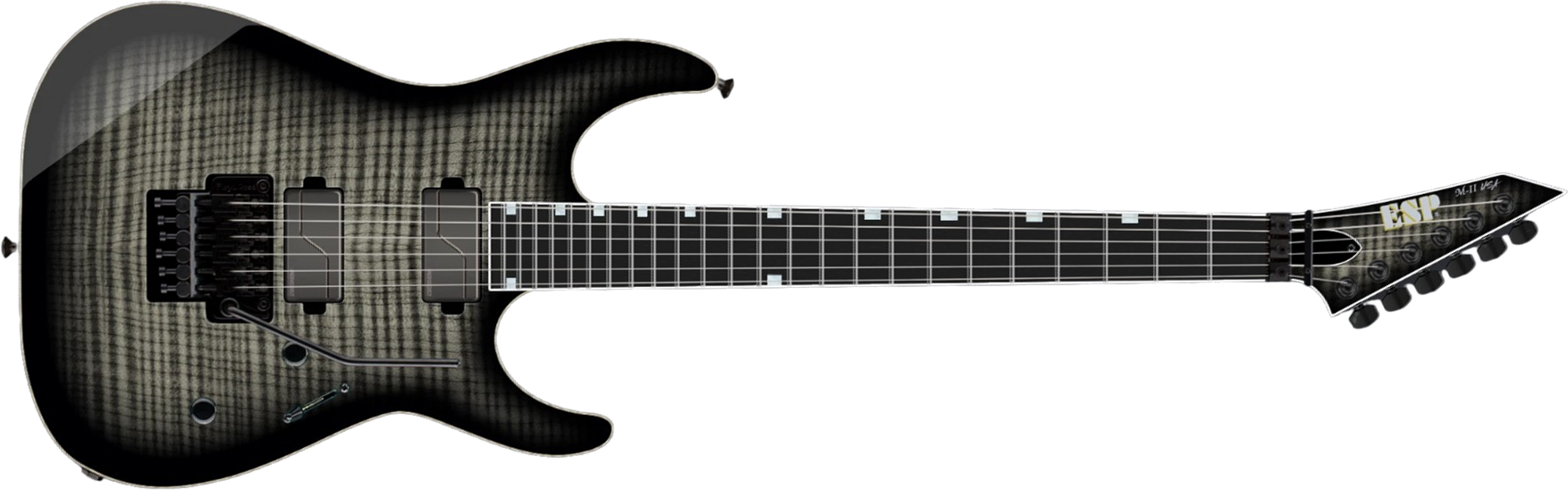 Esp M-ii Ntb Usa 2h Fishman Fluence Modern Fr Eb - See Thru Black Sunburst - Metalen elektrische gitaar - Main picture