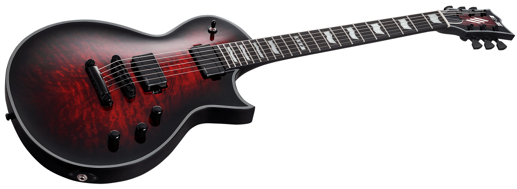 Esp E-ii Eclipse Ec Qm Fl Jap 2h Fishman Fluence Modern Ht Eb - See Thru Black Cherry Sunburst - Enkel gesneden elektrische gitaar - Variation 1