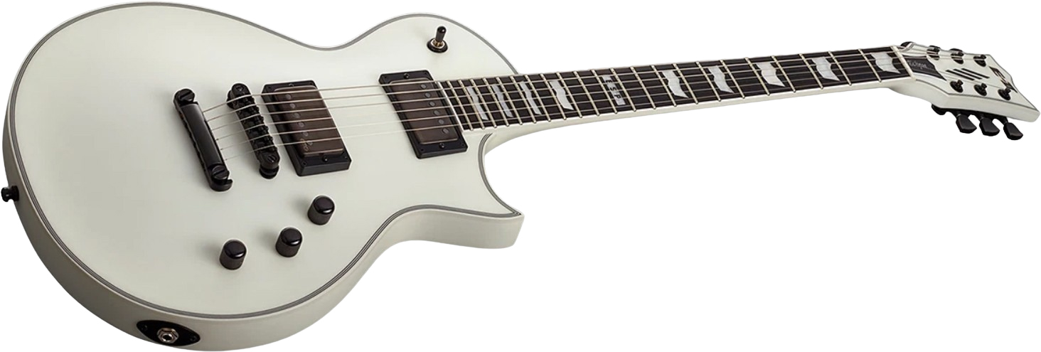 Esp E-ii Eclipse Jap 2h Emg Ht Eb - Snow White Satin - Enkel gesneden elektrische gitaar - Variation 1