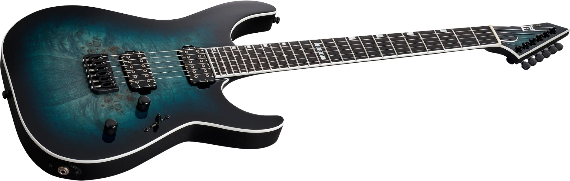 Esp E-ii M-ii Jap 2h Bare Knuckle Ht Eb - Mercury Blue Burst - Metalen elektrische gitaar - Variation 1