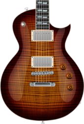 Metalen elektrische gitaar Esp USA Eclipse Full Thickness - tiger eye sunburst