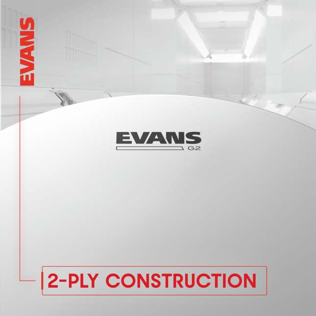 Evans Tom Frappe Genera G2 Sablee Coated 14 - 14 Pouces - Tomvel - Variation 2