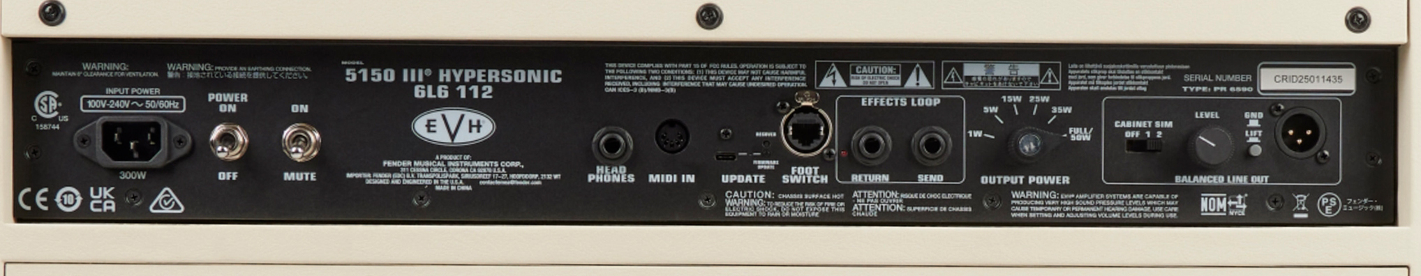 Evh 5150iii Hypersonic 6l6 1x12 Combo 50w Ivory - Combo voor elektrische gitaar - Variation 3