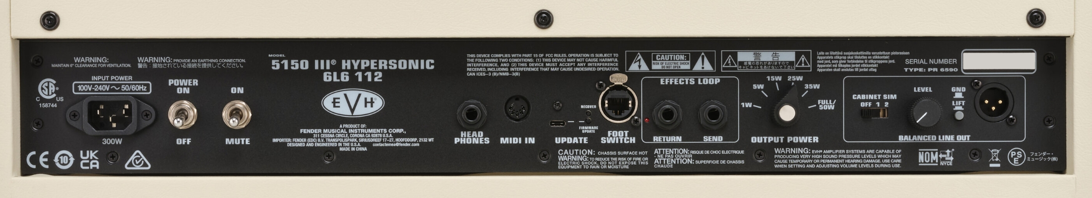 Evh 5150iii Hypersonic 6l6 2x12 Combo 50w Ivory - Combo voor elektrische gitaar - Variation 5