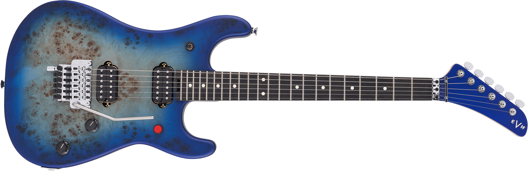 Evh 5150 Deluxe Poplar Burl Mex 2h Fr Eb - Aqua Burst - Elektrische gitaar in Str-vorm - Main picture