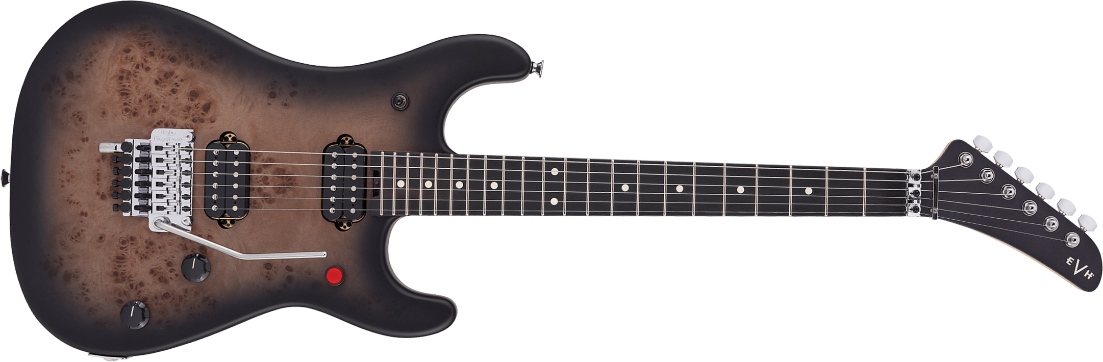 Evh 5150 Deluxe Poplar Burl Mex 2h Fr Eb - Black Burst - Elektrische gitaar in Str-vorm - Main picture
