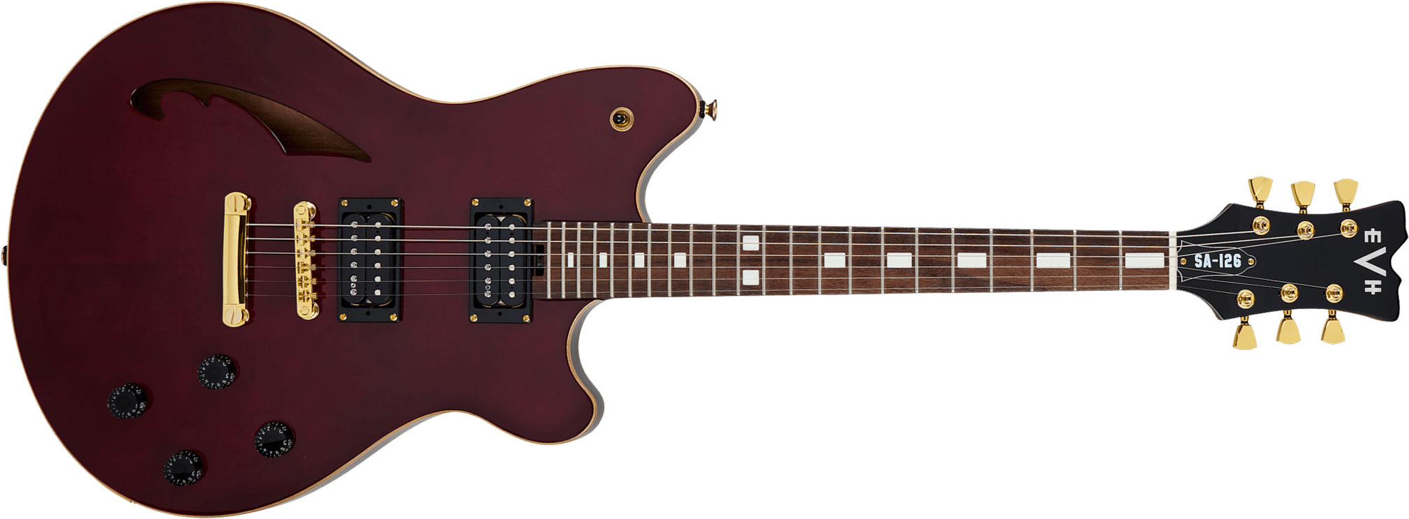 Evh Sa126 Standard 2h Ht Rw - Wine Red - Semi hollow elektriche gitaar - Main picture