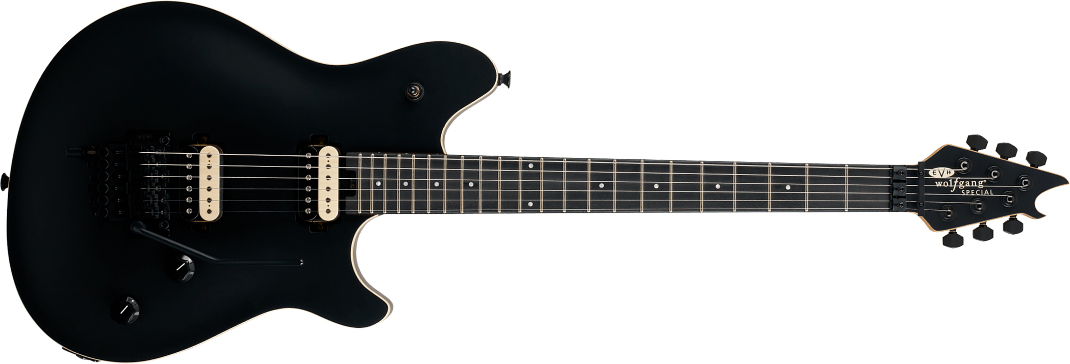 Evh Wolfgang Special Baked Maple Mex 2h Fr Eb - Stealth Black - Metal elektrische gitaar - Main picture