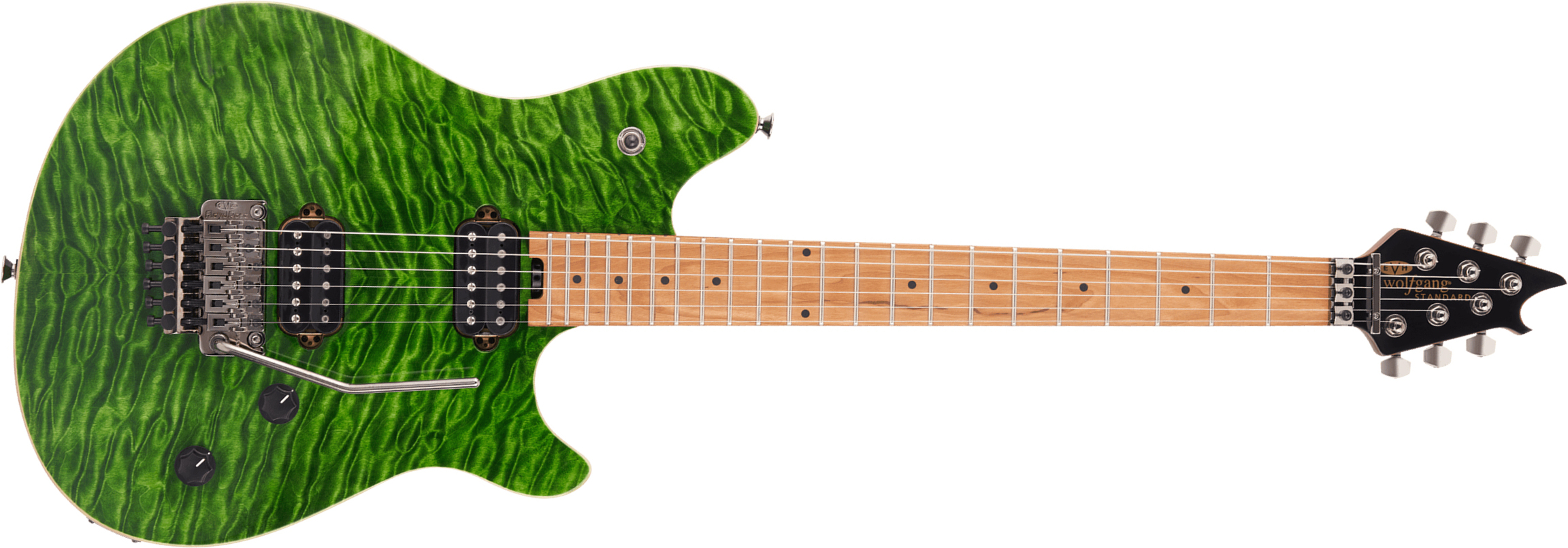 Evh Wolfgang Wg Standard Qm 2h  Fr Mn - Transparent Green - Metalen elektrische gitaar - Main picture