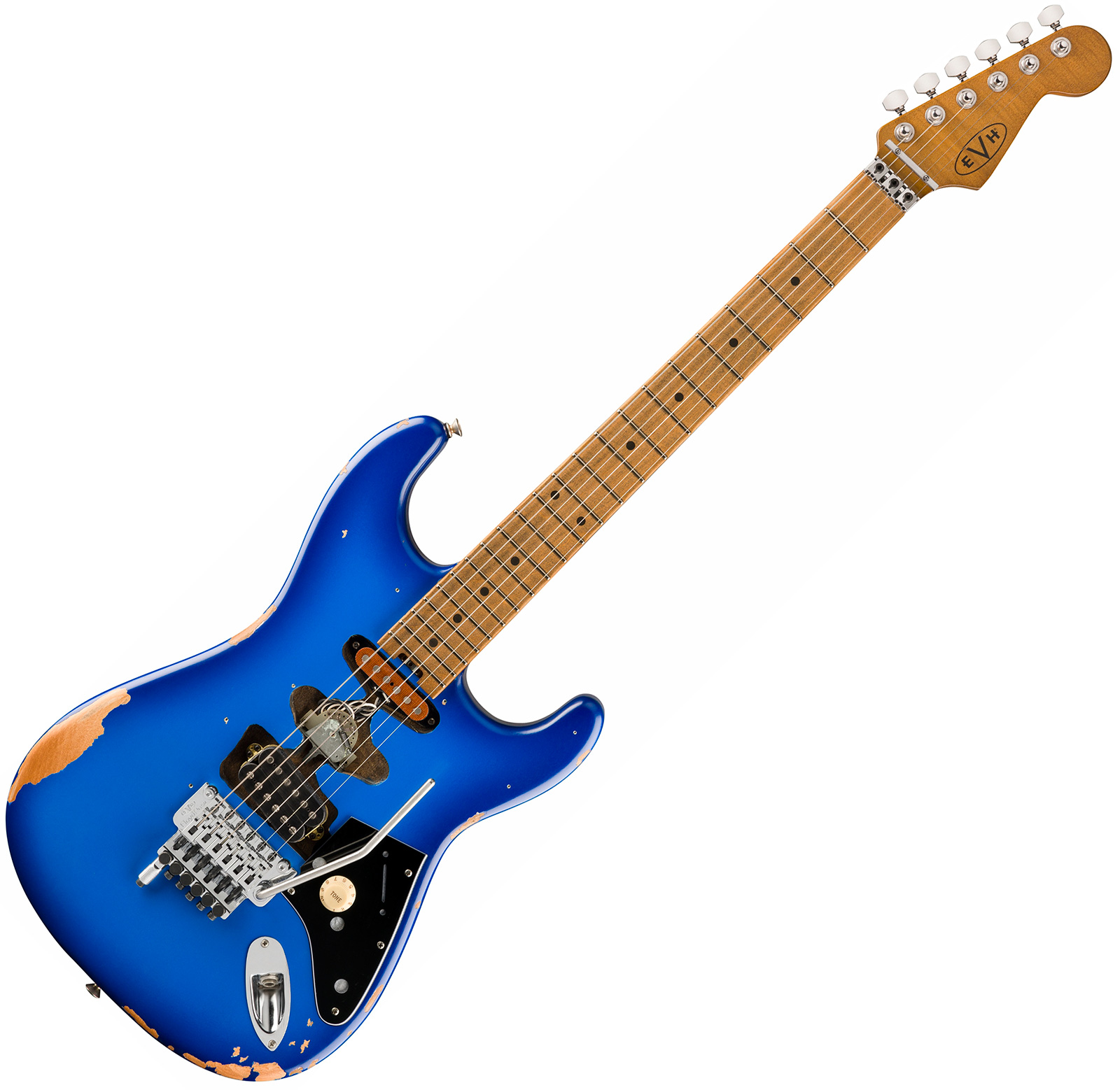 Evh Frankenstein Relic Mex 1h Fr Mn + Premium Cable 42.inc + Premium Strap - Blueburst - Elektrische gitaar set - Variation 2