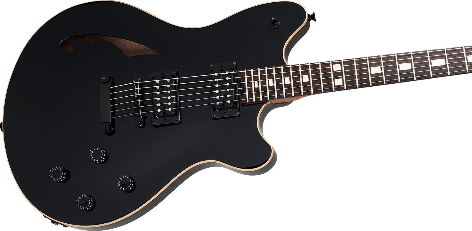 Evh Sa126 Standard 2h Ht Rw - Piano Black - Semi hollow elektriche gitaar - Variation 2